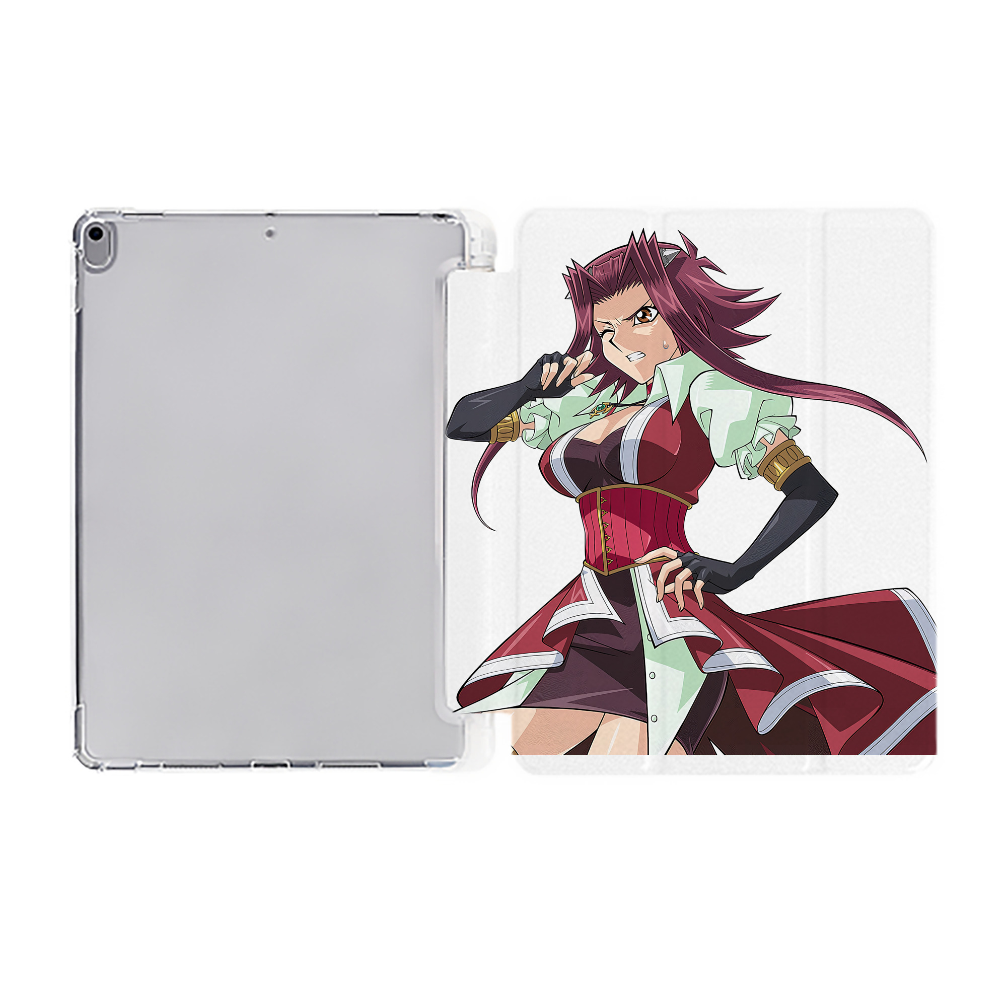 （画像用） 遊☆戯☆王 Yu-Gi-Oh! IPad ケース ペン収納付き 三つ折りスタンド PUレザー×シリコン 対応機種9.5/10.5/10.9インチ